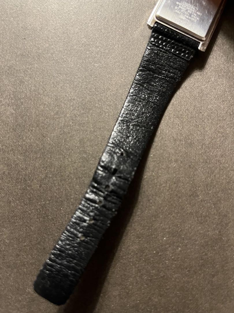 Seiko セイコー 5S21-5A00 Seiko Spirit 5S21-5A00 White Silver Square Black belt Quartz