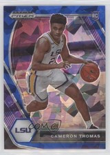 2021-22 Panini Prizm Draft Picks Blue Ice Prizm 59/99 Cameron Thomas #18 v7j
