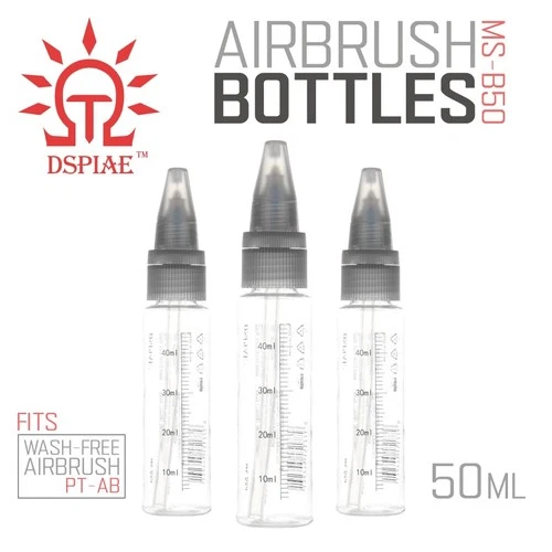 DSPIAE Airbrush Paint Mixing Bottles - 50ml - Color Mix Empty Bottle - MS-B50