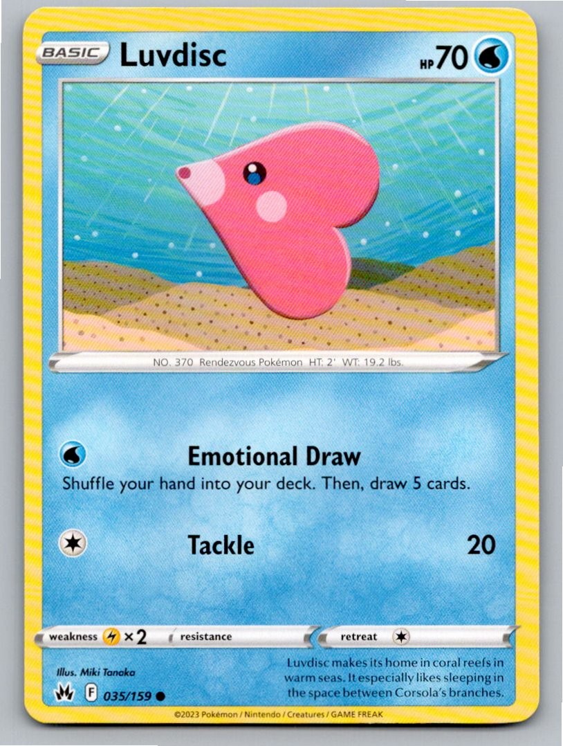 2023 POKEMON LUVDISC CROWN ZENITH 035/159 C NM A73878 FREE S&H