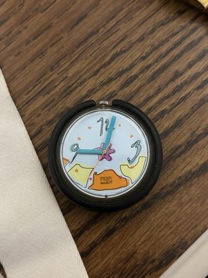 Pop Swatch 1991  Abstract Design  Baby Blue Face With White Strap