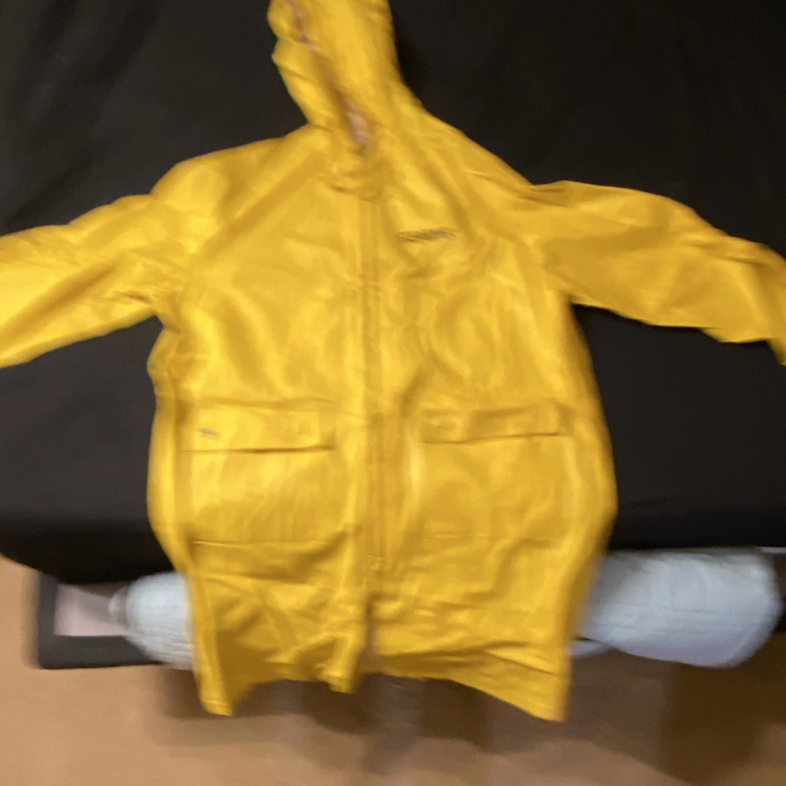 Stearns Yellow Vinyl Hooded Rain Jacket Men's L Waterproof Fishing Long Sleeve