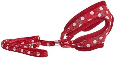 ONS Dotted Soft Geschirrleine 3S rot für Katzen und extra kleine Hunde von JP