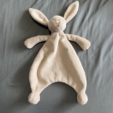Baby Jellycat Bashful Beige Bunny Comforter Lovey Super Soft Cuddle Blanket Flat