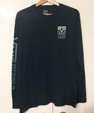 VANS Long Sleeve T-Shirt L Navy Blue Graphic ...