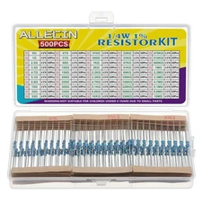 50 Values 1/4W 0 Ohm-10M Ohm ±1% Tolerance Metal Film Resistor Assorted 1/4... 