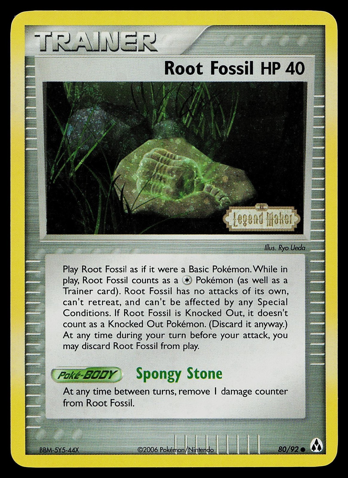 Pokemon Card - Root Fossil Legend Maker 80/92 Reverse Holo Stamped