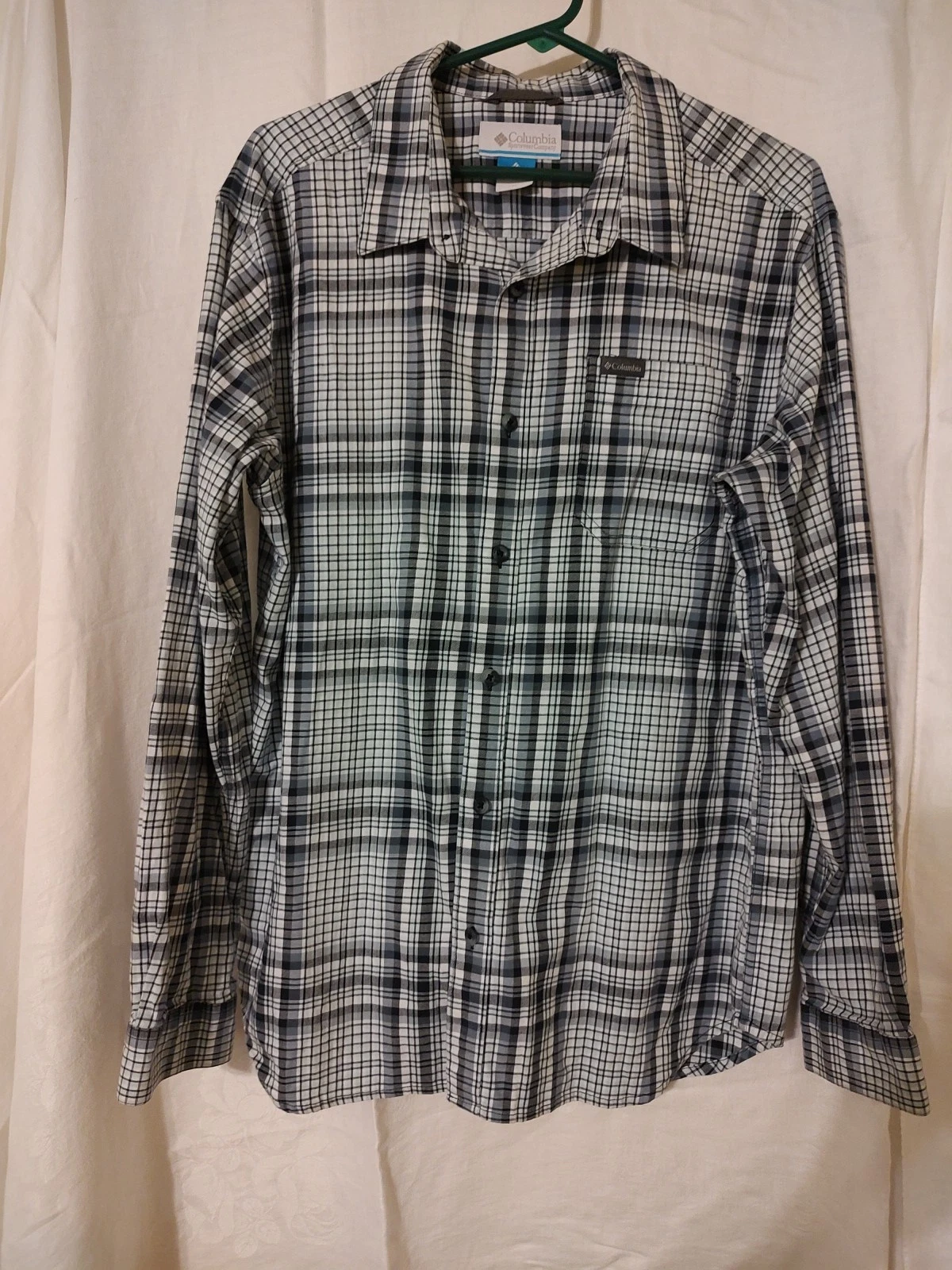 Columbia Blue Plaid Long Sleeve (689) Mens Size Lg