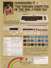 Commodore VIC-20 Vintage 1982 Print Ad Computer Rainbow Logo