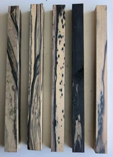 Black and White Ebony Pack of Five 1x1x12 Dry Turning Wood Blanks 1D