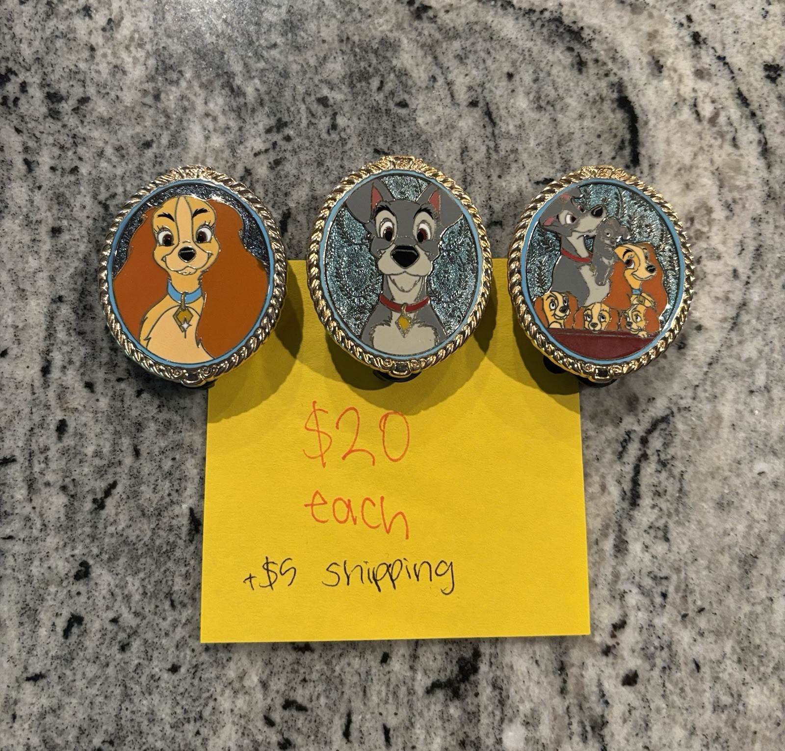 Lady and the Tramp 65th Anniversary Family Portrait Disney Pin - Limited Edition