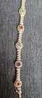 925/14k Ross Simons China Stamped: 925-Sterling/14k Bezel set Gemstones Bracelet — photo 8