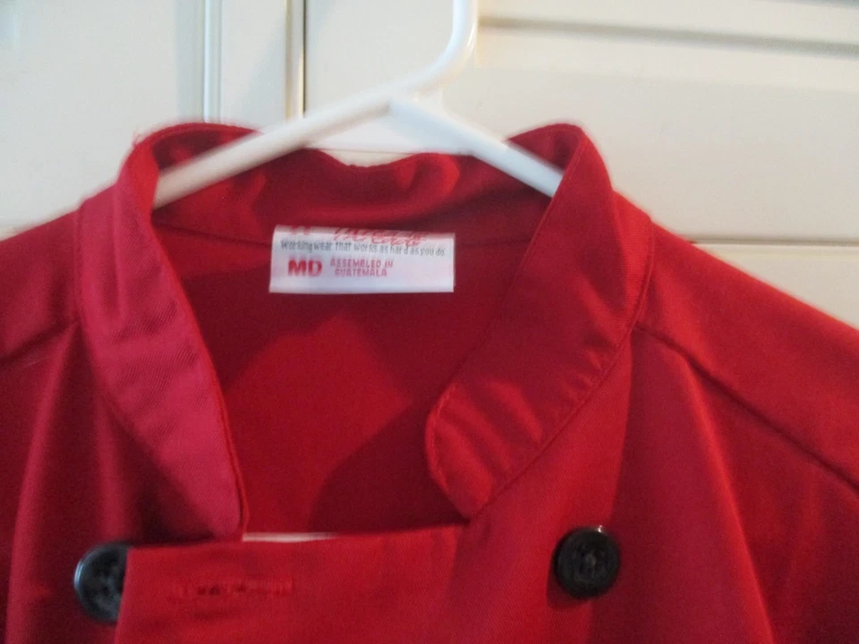 Uncommon Threads RED, Chef Coat Unisex MD..NEW - Image 2 of 2