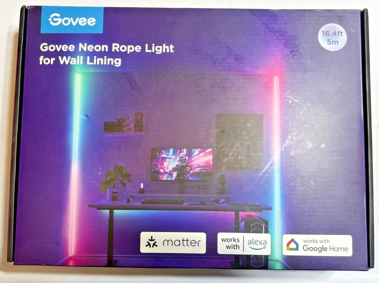 Govee Neon Rope Light for Wall Lining, LED Rope Lights Matter, Google 16FT H6641