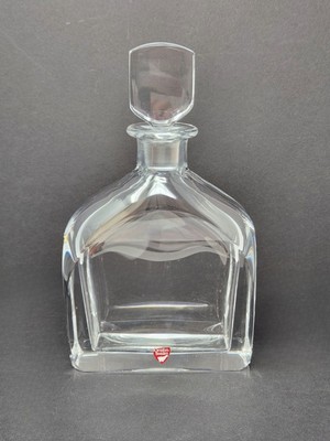 MCM Orrefors Sq Rectangular Decanter w Stopper 2495 Crystal Glass Sweden