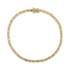 Second Hand Gold 585 Königsarmband, massiv, unisex 25325822 getragen, 20,5 cm