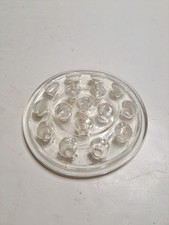 Vintage Round Clear Glass Flower Frog 16 Hole Stem Holder 5" Diameter