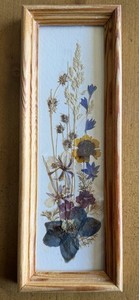 Vintage Handmade Framed Dried Flowers From East Germany