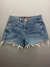 Lee Riveted Ultimate 5 Vintage Distressed Frayed Hem Denim Shorts Size 8