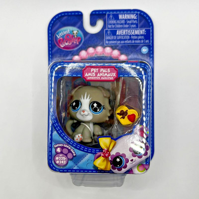 LPS LITTLEST PET SHOP NEUE SERIE 4 G7 #229 SCHOTTISCHE FALTBARE LANGHAARKATZE KÄTZCHEN GRAU
