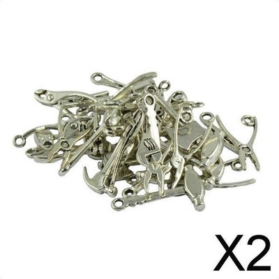 2 x 40 Stck. Vintage Verschiedene Anhänger Werkzeug Charms Zum Selbermachen