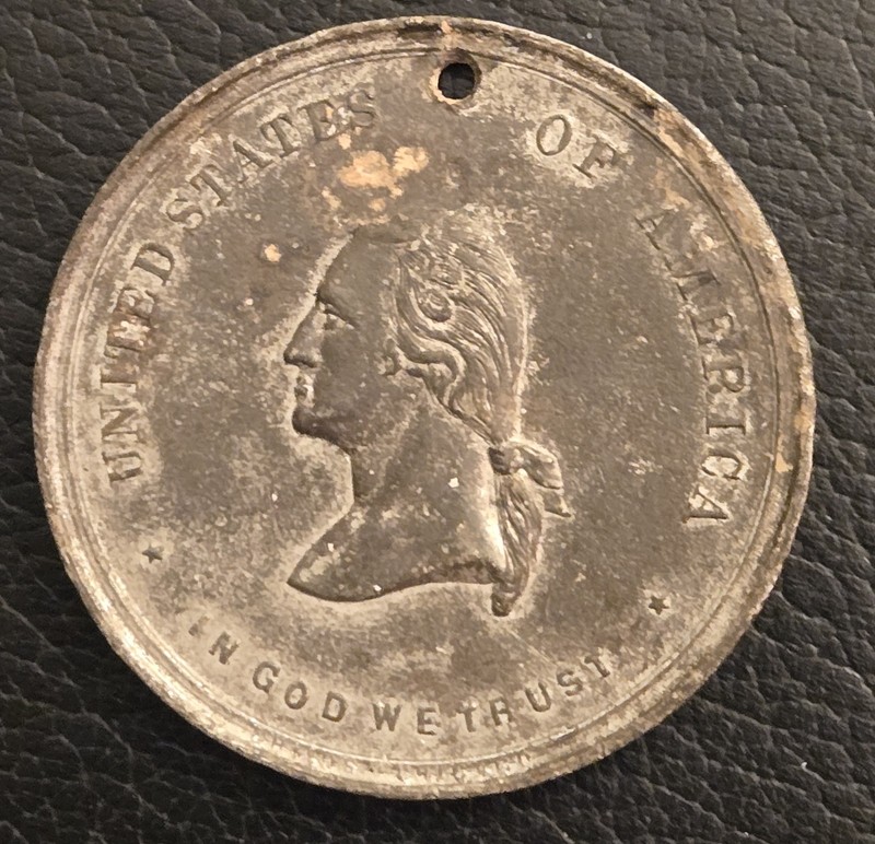 Washington, E PLURABUS UNUM,  Chicago, R-8 MEDAL, TOKEN, Fewer than 6 exist.