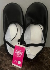 Justice Ballet Dance Shoes Leather Sole Black Girls SIZE 1 NEW
