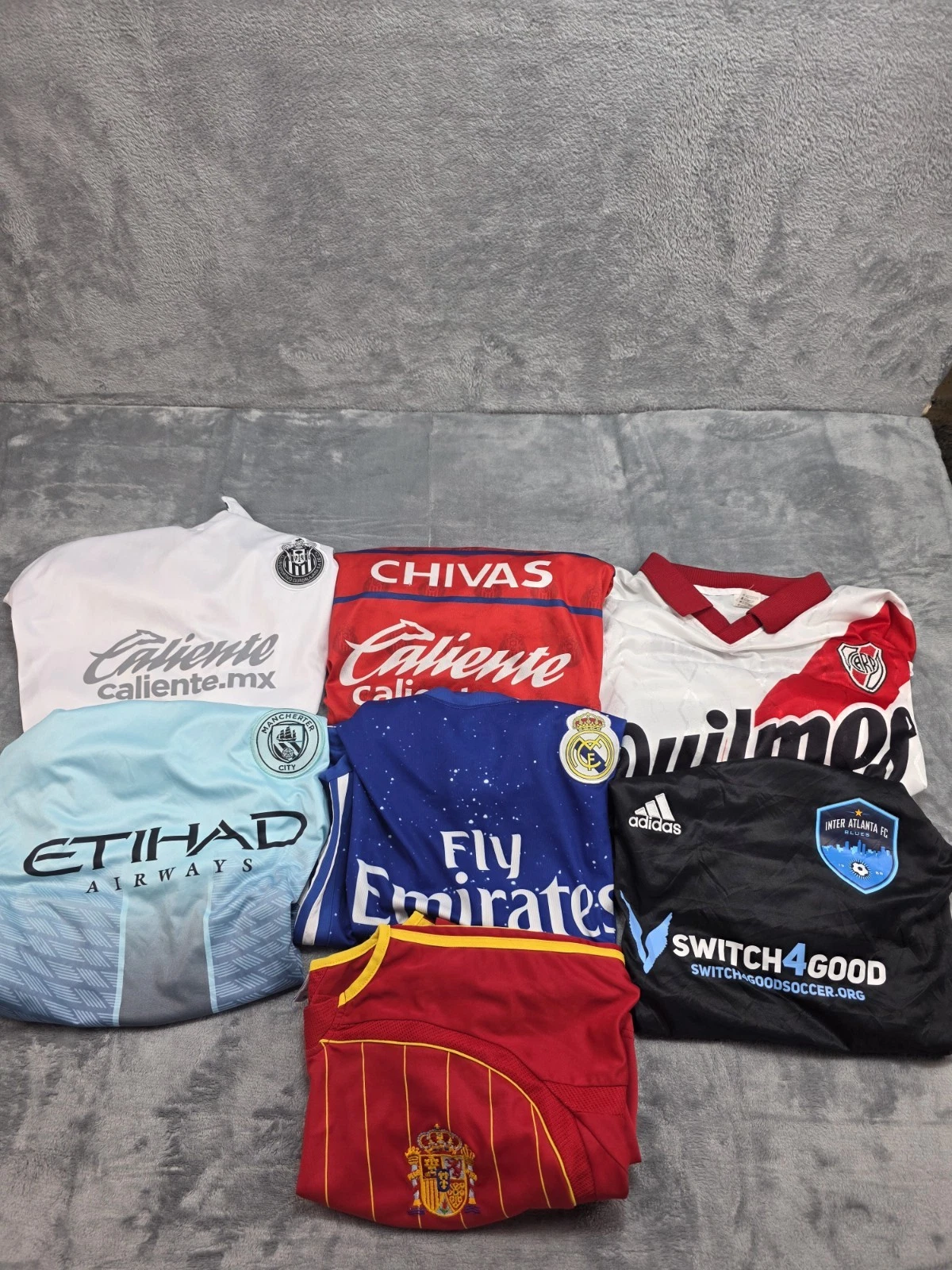 Reseller Lot Of 7 Mix Soccer Jerseys Mens Sizes M-2X Assorted Mix Teams