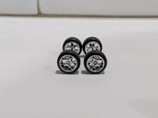 1:64 Scale 10.8mm Chrome BBS RK Style Real Rider wheels and tires