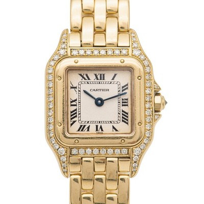1993 Cartier Panthère (w/ Papers) Damenuhr Gelbgold 750/18K Diamant Ref. 8057915