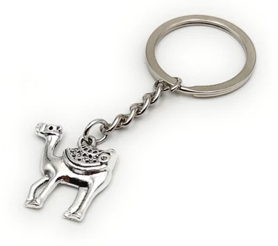 H-CUSTOMS Kamel mit Sattel Wüste Schlüsselanhänger Anhänger aus Metall Silber