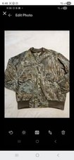 Vintage Spartan Realtree Camo Jacket Mens L Made In USA Canvas Bomber Hunting