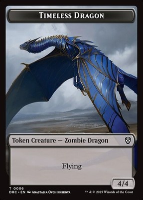(x4) Timeless Dragon Zombie 0006-0003 Set of Double Sided Token DRC MTG NM