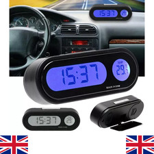 Mini Car Auto Thermometer Digital LCD Time Table Clock W/ Backlight Small