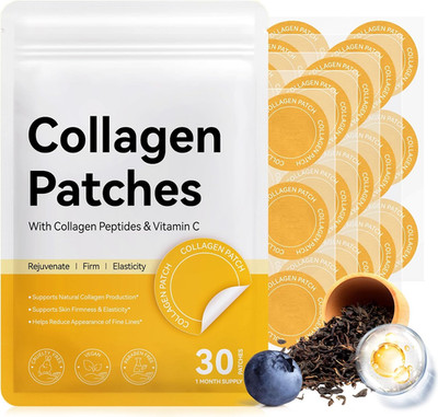 Collagen Patches 30 Pcs - 100% Natural Patch for Women and Men - Skin Elasticity
