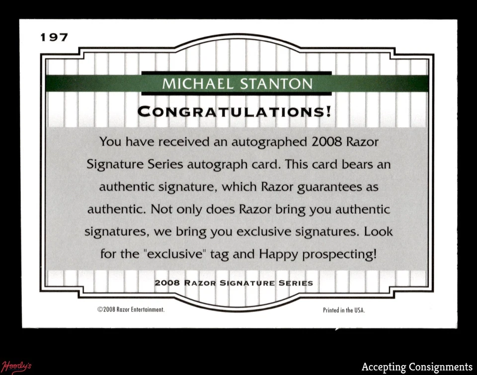 2008 Razor Signature Series Black #197 Giancarlo Stanton AUTO 027/199 - Image 2 of 2
