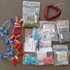 Lot Front and Side Drilled Glass Beads Some Preciosa Leaves Rounds Teardrops