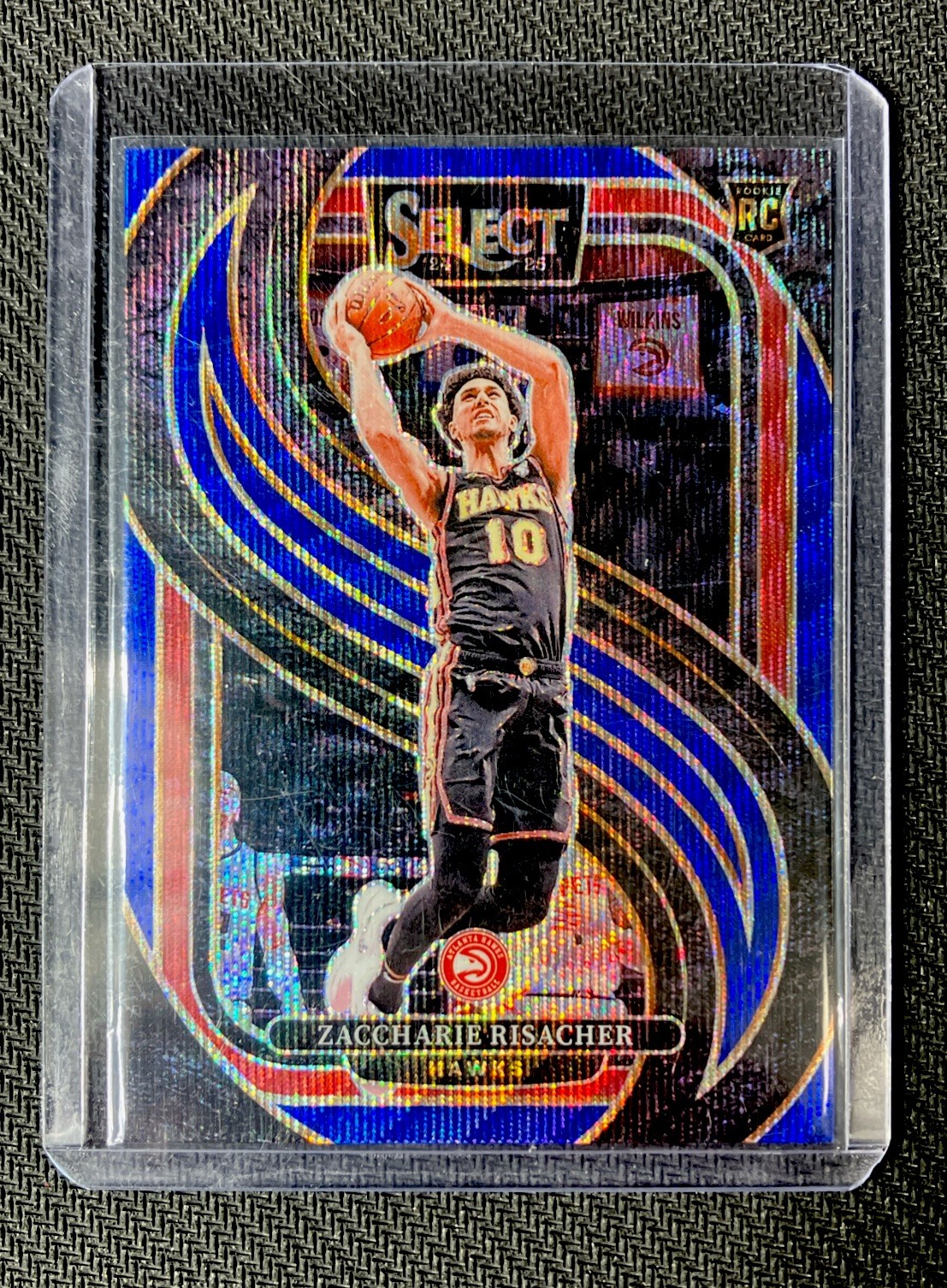 2024-25  Select - Premier Zaccharie Risacher #180 Blue Wave Prizm # 1/75 (RC)