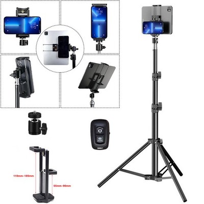 66.9'' Tablet Floor Tripod Stand Adjustable Height For 7''-11'' ipad iPhone Galaxy