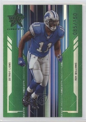 2005 Leaf Rookies & Stars Longevity Emerald 85/150 Roy Williams #34 jj0