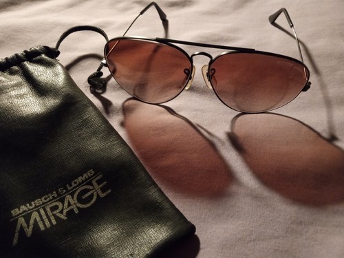 Rare Bausch & Lomb Mirage 80's USA Vintage Sunglasses Aviator 🕶️ With Case