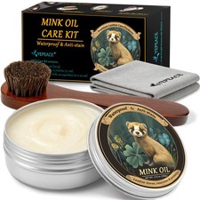 Mink Oil for Leather Boots, Leather Cleaner and Conditioner 3.53oz, All-Natural