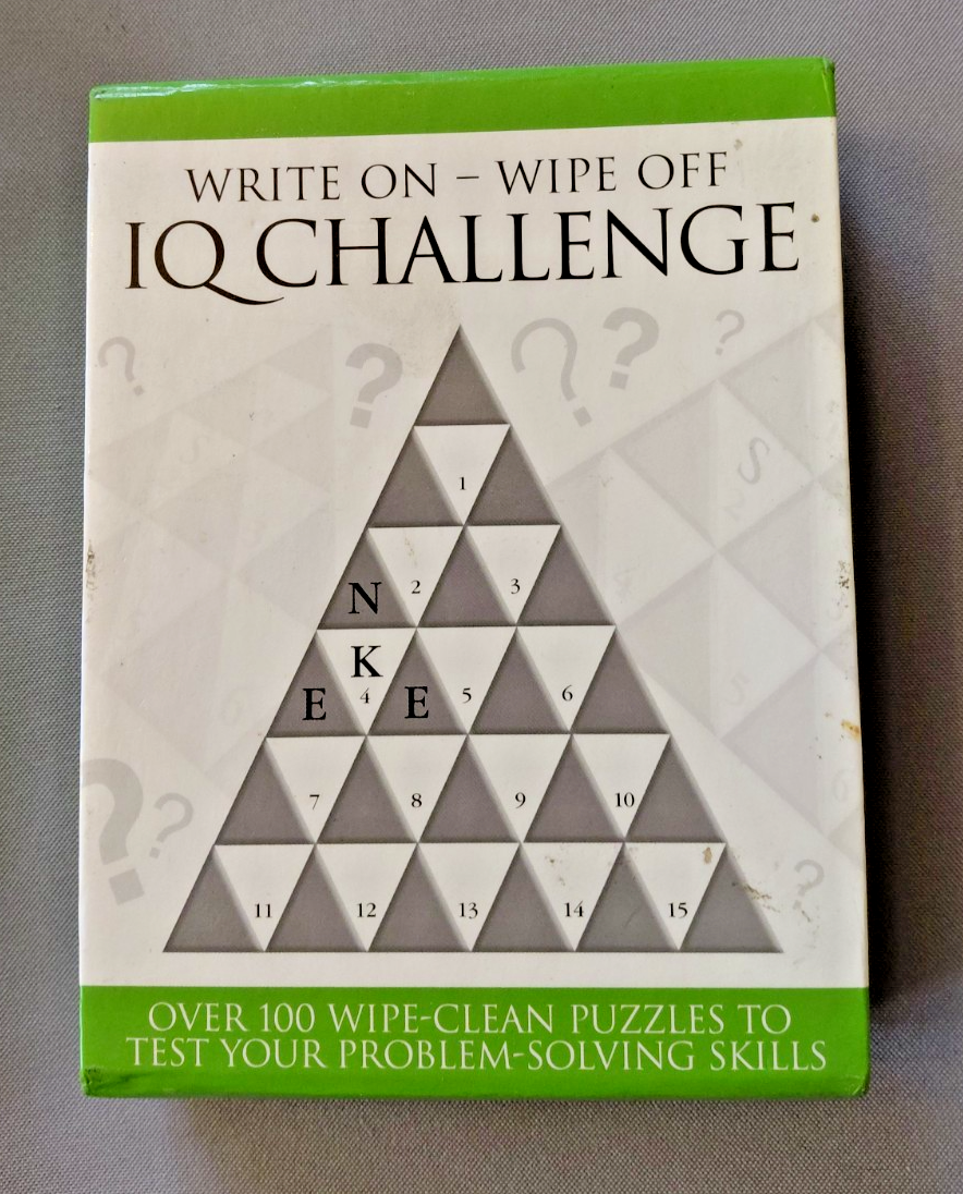 Write on - Wipe off IQ Challenge cards 100 Puzzles Problem Solving Skills