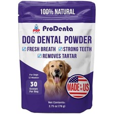 ProDenta All-Natural Dog Dental Powder - Tartar Removal  Fresh Breath, 30 Se...