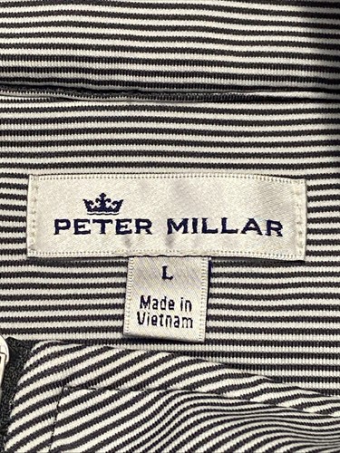 Peter Millar Sweater Mens Large Gray White Golf Quarter Zip Barstool Sports - Picture 3 of 8