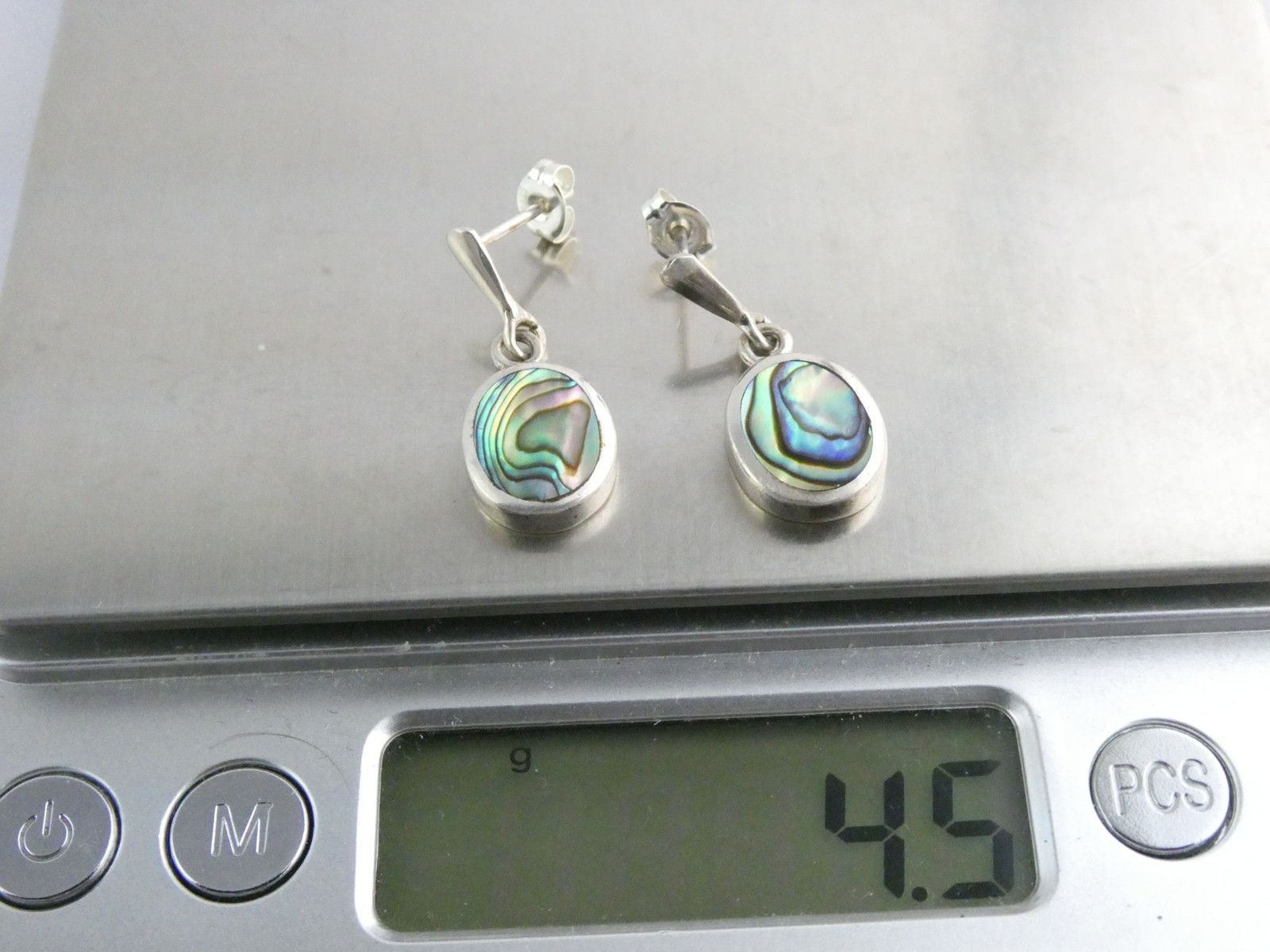 Sterling Silver Abalone Shell Flat Cab Dangling S… - image 10