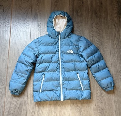 Mädchen The North Face Jacke XL 550 Daunen Wende Puffer Jacke grün/weiß