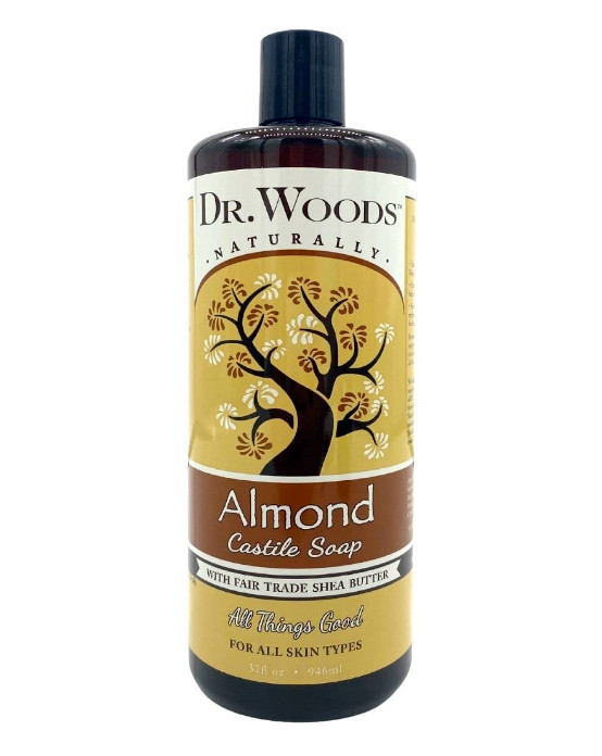 Dr. Woods Pure Almond Liquid Castile Soap 946ml - Organic Shea Butter Cleanser