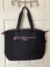 Storksak Stevie Luxe Scuba Black Modern Style Baby Diaper Nappy Bag