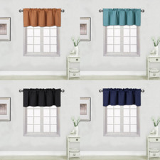 1PC Kitchen Rod Pocket Sraight Thermal Blackout Window Tier Short Valance TVLO